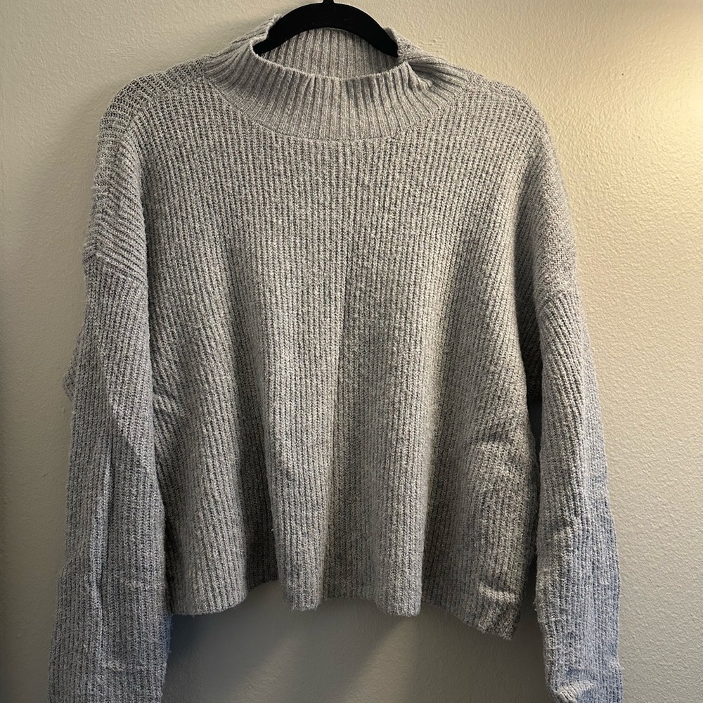 Gray mock neck sweater